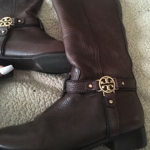 Tory Burch chocolate leather boots